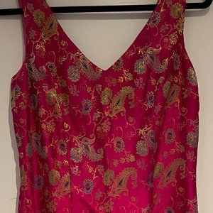 Mica Silk Pink Midi Dress with Bead Detail